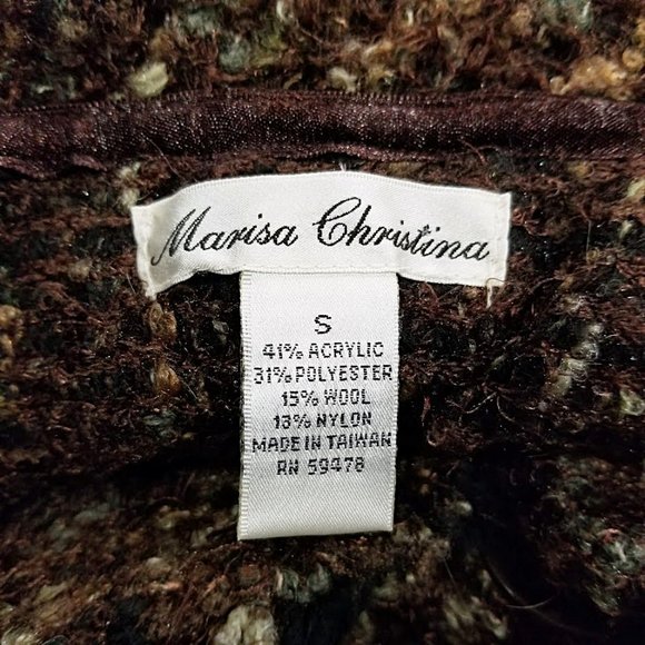 Nos Vintage Marisa Christina Brown Shawl Collar Cardigan S Womens Cozy Cabincore - Picture 6 of 7